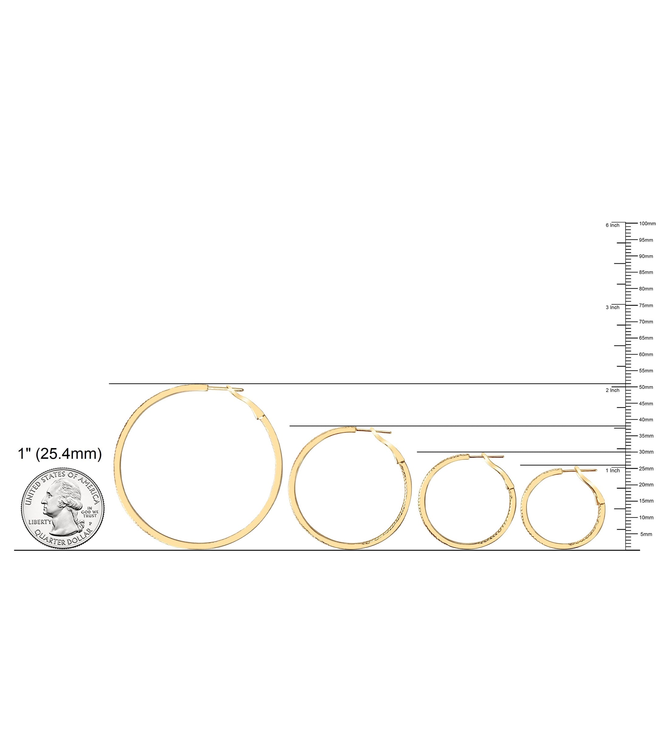 OLIVE & CHAIN Diamond Slim Hoop Earring - Rose Gold, Medium
