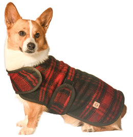 Black & Red Plaid Blanket Dog Coat