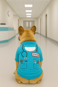 Load image into Gallery viewer, Parisian Pet 'Dr. Woof' Halloween Costume for Dogs & Cats – Fun Pet Costume, Dog Doctor Outfit for Halloween, Light Blue
