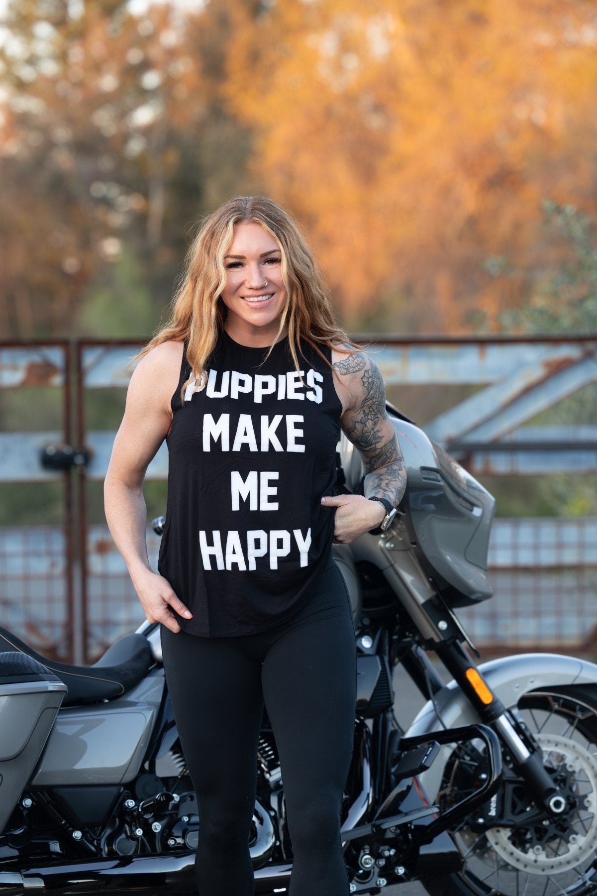 Puppies Make Me Happy |  Women's Sleeveless Tank | Made in USA