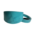 Load image into Gallery viewer, The Tiffany Collection. Gorgeous Turquoise Blue Embossed Croc Italian Leather 3” Wide Style Collar, With Silver Hardware
