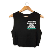 Chasing Puppies is My Cardio Crop Tank | Gift for Dog Moms