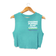 Chasing Puppies is My Cardio Crop Tank | Gift for Dog Moms