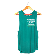 Chasing Puppies Is My Cardio Relaxed Women’s Tank | Gift for Dog Lovers