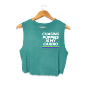 Chasing Puppies is My Cardio Crop Tank | Gift for Dog Moms