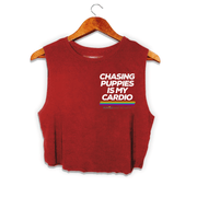 Chasing Puppies is My Cardio Crop Tank | Gift for Dog Moms