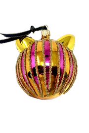 Citrine Cheshire Cat Glass Ornament 