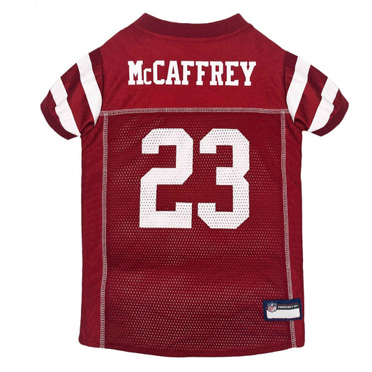 NFL San Francisco 49ers Christian McCaffrey Striped Mesh Dog Jersey