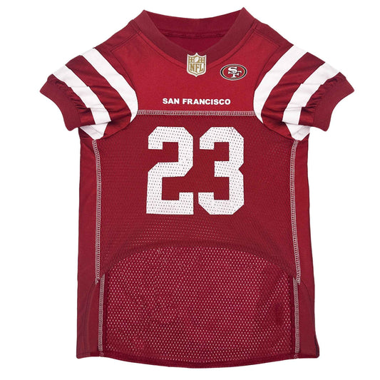 NFL San Francisco 49ers Christian McCaffrey Striped Mesh Dog Jersey