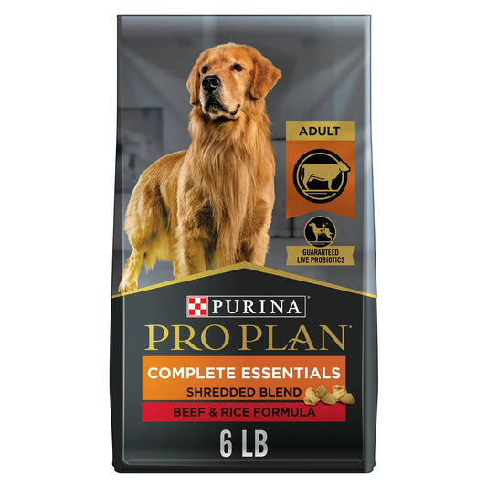 Pro Plan Adult Complete Essentials Shredded Blend Beef & Rice Dry Dog Food 
