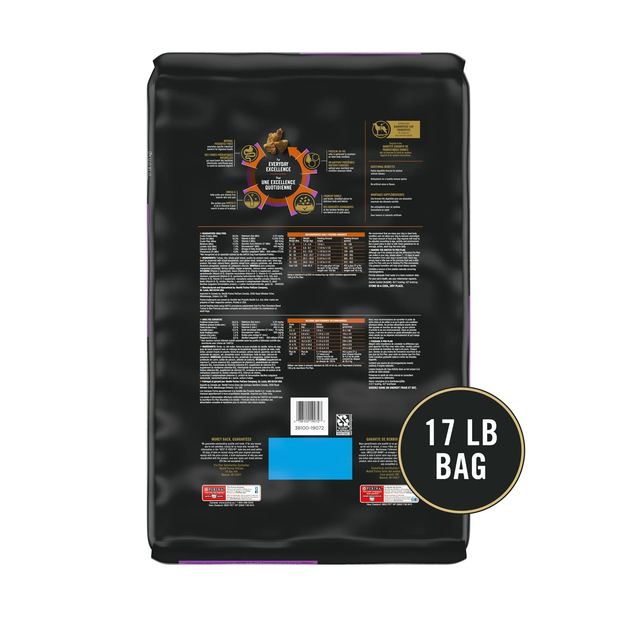 Pro Plan Adult Complete Essentials Turkey & Rice Probiotic Dry Dog Food 