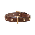 Load image into Gallery viewer, Leather Dog Collar in Brown - Stud Star, Made in Italy
