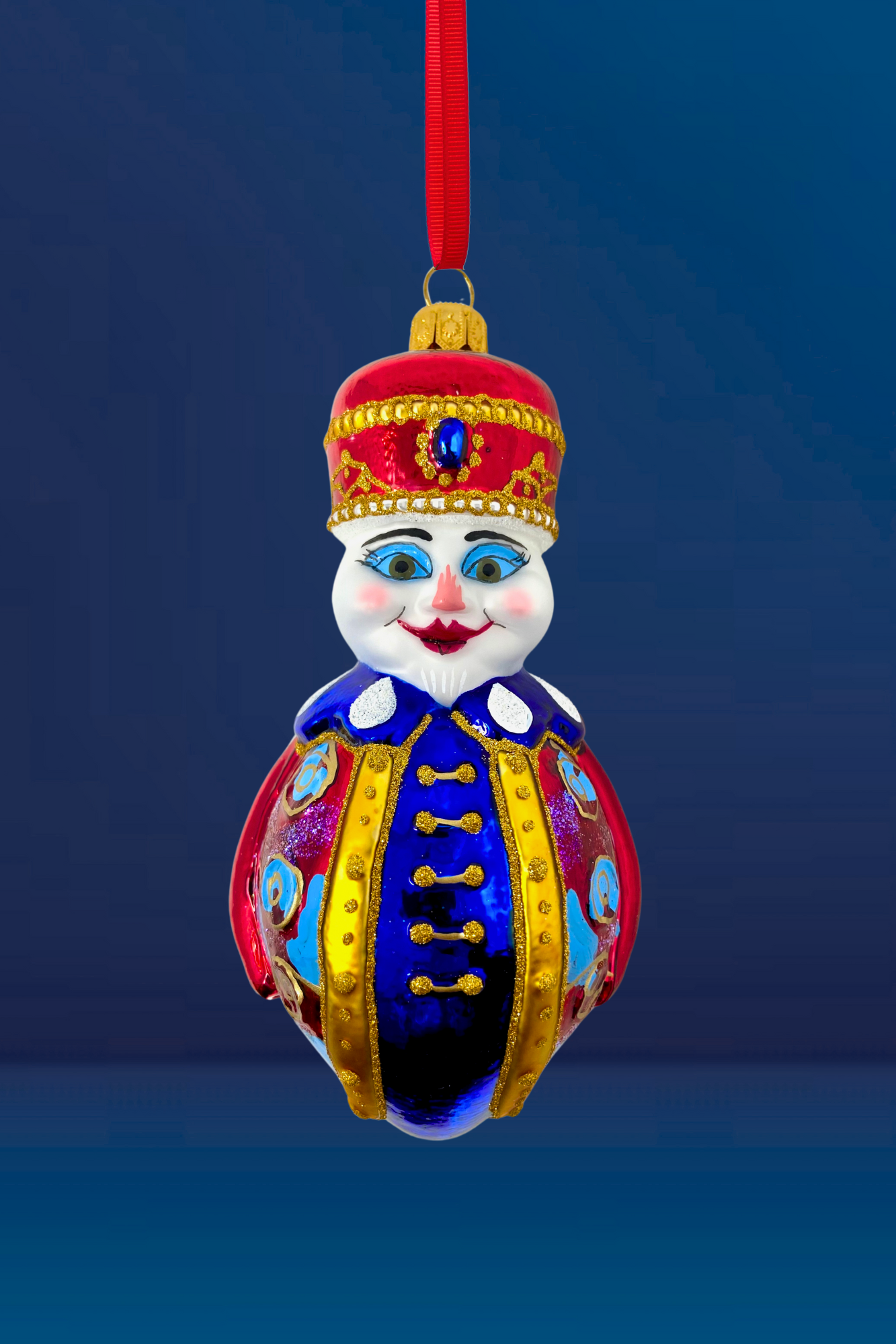 Colonel Snowman Glass Ornament - Southlake Paws