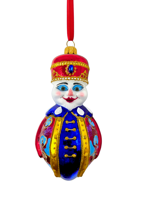 Colonel Snowman Glass Ornament - Southlake Paws
