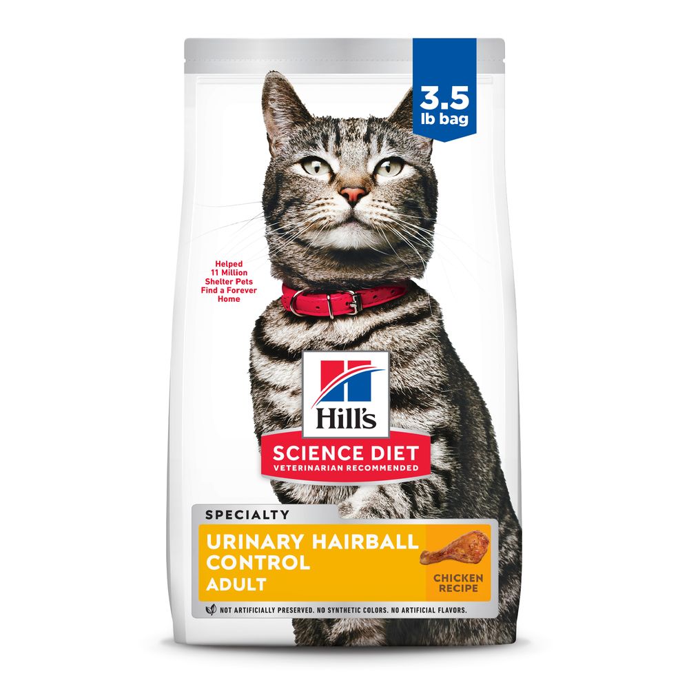 Hill's Science Diet Adult Urinary & Hairball Control Chicken Recipe Dry Cat Food 