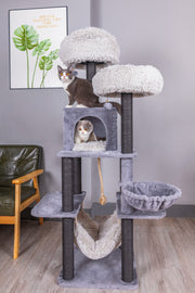 Bradbury 7 Level Grey Cat Tree with Scratching Posts