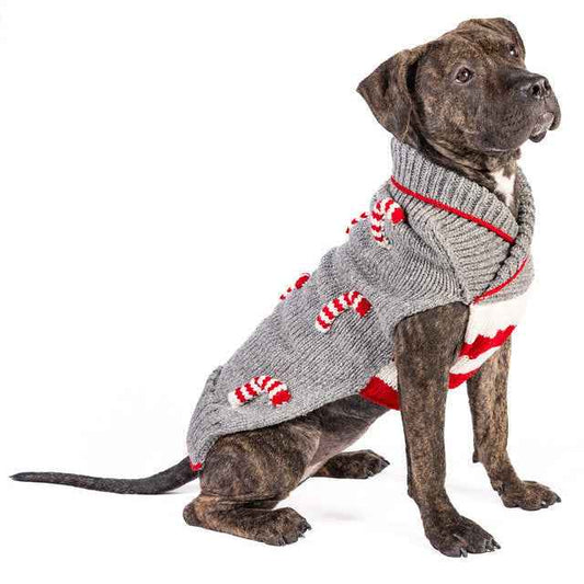 Candy Cane Dog Sweater
