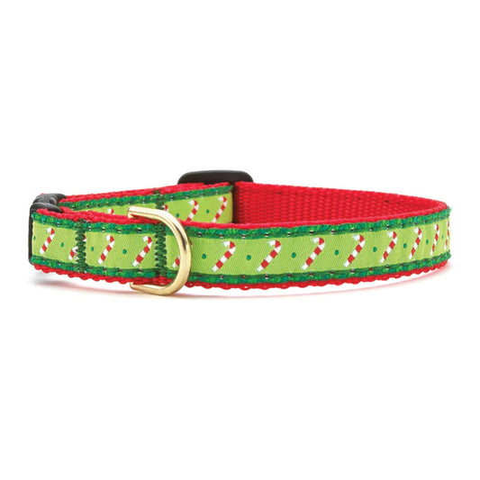 Up Country Candy Cane Small Breed Dog Collar Made in USA