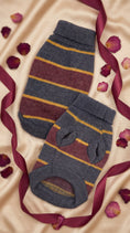 Load image into Gallery viewer, The Chai | Gray & Mustard Striped Turtleneck Dog Sweater
