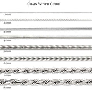 1.25mm Sterling Silver Solid Round Franco Chain Necklace