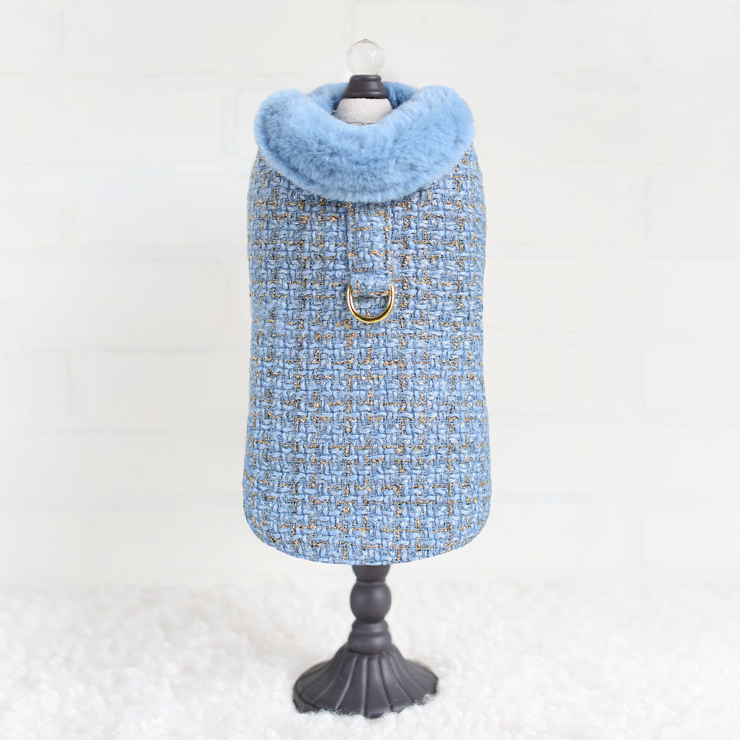 Chantel Tweed Dog Coat Faux Fur Handmade Handmade in the USA Coats - Designer Dog Harness from Southlake Paws