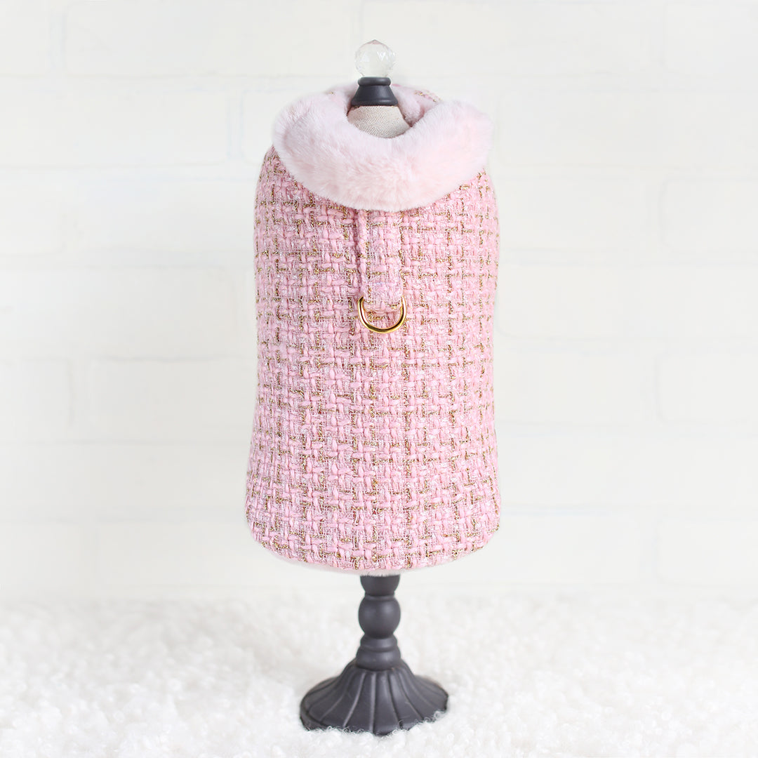 Chantel Tweed Dog Coat Faux Fur Handmade Handmade in the USA Coats - Designer Dog Harness from Southlake Paws