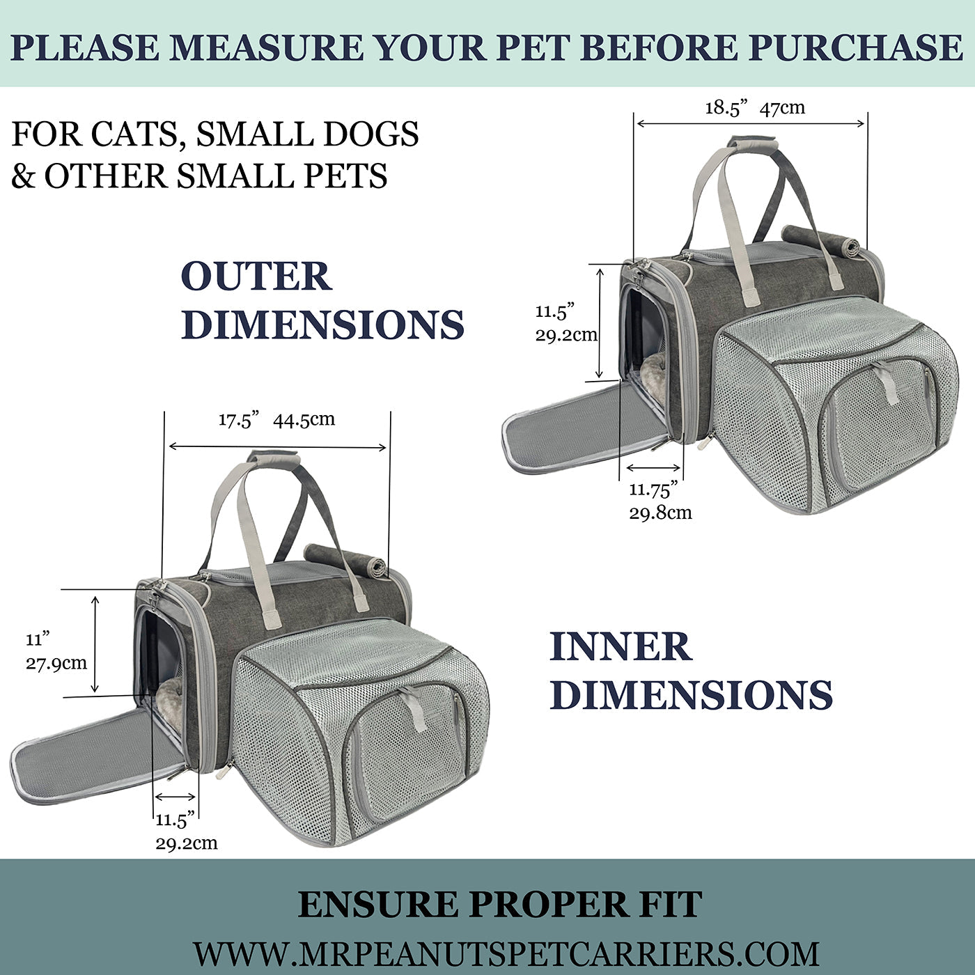 Mr. Peanut's Gold Series Standard Size Airline Compliant Expandable Pet Carrier - Southlake Paws