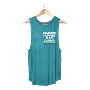 Chasing Puppies Is My Cardio Relaxed Women’s Tank | Gift for Dog Lovers