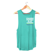 Chasing Puppies Is My Cardio Relaxed Women’s Tank | Gift for Dog Lovers