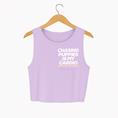 Load image into Gallery viewer, Chasing Puppies is My Cardio Crop Tank | Gift for Dog Moms
