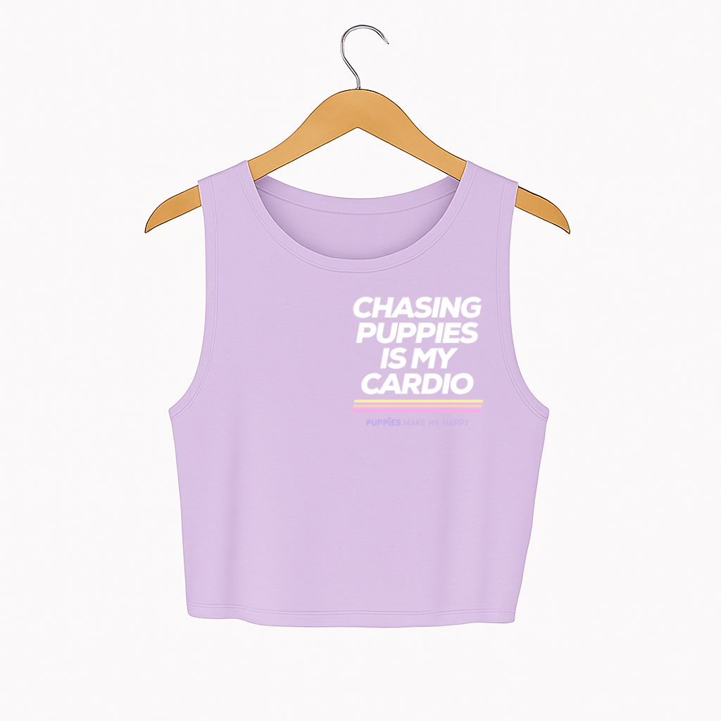 Chasing Puppies is My Cardio Crop Tank | Gift for Dog Moms