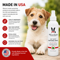 Load image into Gallery viewer, Southlake Paws Hot Spot Soothing Spray bottle next to a happy dog, highlighting anti-itch benefits and quality ingredients.
