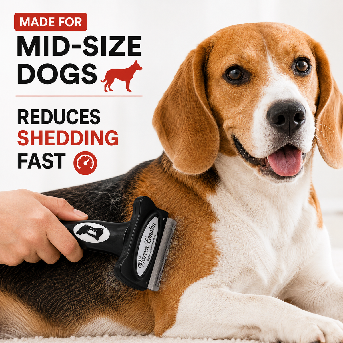De-Shedding Dog Brush for Long Hair (>1")