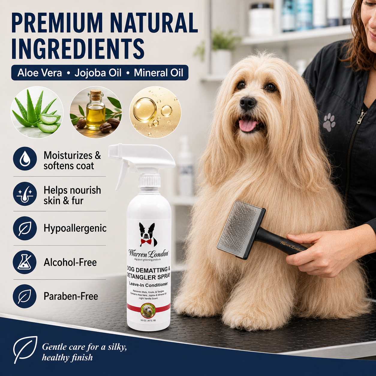 Dog De-matting and Detangler Spray - Leave-In Conditioner
