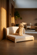 Load image into Gallery viewer, The Haven — Luxury Handcrafted Dog Bed | Solid Wood, Orthopedic, Waterproof lined
