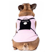 Chanel-Inspired Chewnel Black Backpack Embroidered Dog T-Shirt