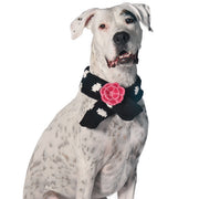 Black Polka Dot Pink Flower Dog Sweater