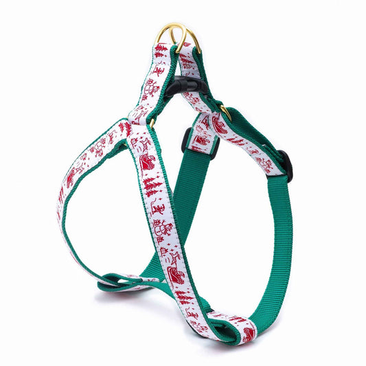 Up Country Christmas Toile Dog Cast Brass Dog Harness