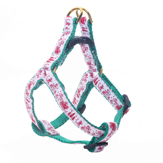 Up Country Christmas Toile Small Breed Dog Harness Made in USA