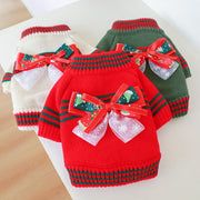 Christmas Bow Dog Sweater