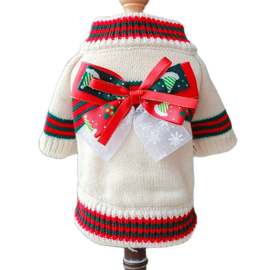 Christmas Bow Dog Sweater - Southlake Paws