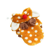 Christmas Reindeer Fleece Dog Hoodie with Antlers