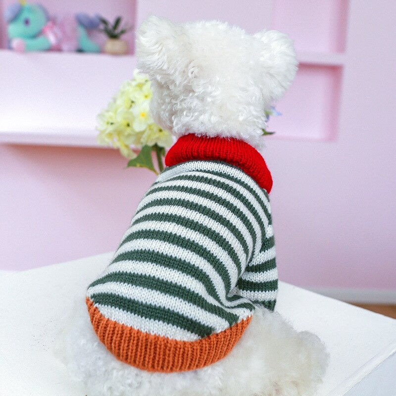 Christmas Retro Striped Dog Sweater - Southlake Paws
