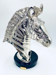 Chrome Plated Zebra Statue