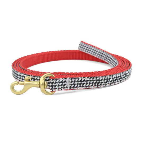 Up Country Classic Black Houndstooth Small Breed Dog Leash Made in USA