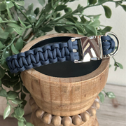 Cobra Braid in Navy Blue - Handmade Dog Collar
