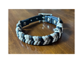 Load image into Gallery viewer, Coiled Charm Hand Braided Dog Collar in Black, Tan, & Cream - Southlake Paws
