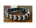 Load image into Gallery viewer, Coiled Charm Hand Braided Dog Collar in Black, Tan, & Cream - Southlake Paws
