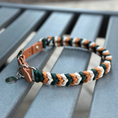 Load image into Gallery viewer, Coiled Charm Hand Braided Dog Collar in Hunter Green, Mustard, & Cream - Southlake Paws
