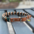 Load image into Gallery viewer, Coiled Charm Hand Braided Dog Collar in Hunter Green, Mustard, & Cream - Southlake Paws
